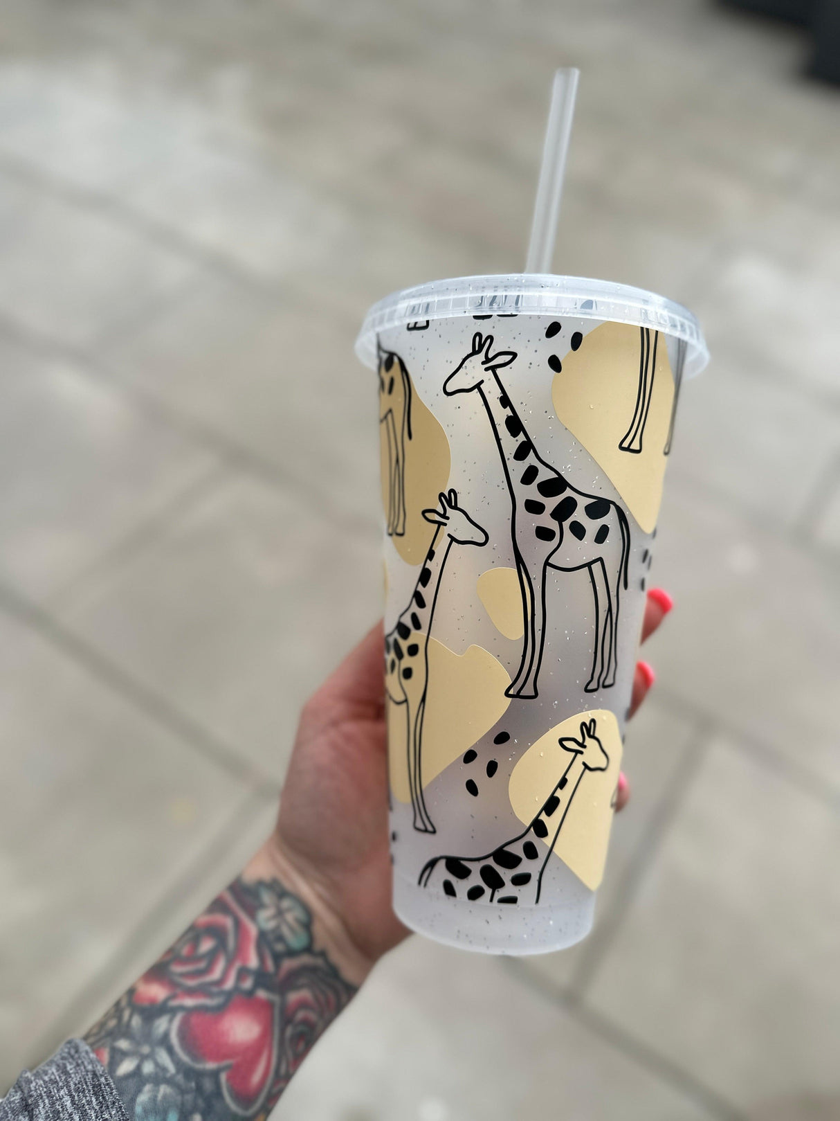 Giraffe Tumbler Venti Cold Cup 24oz - With Straw by WinsterCreations™ Official Store - Vysn