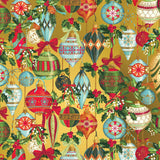 Gold Ornaments Christmas Gift Wrap by Present Paper - Vysn