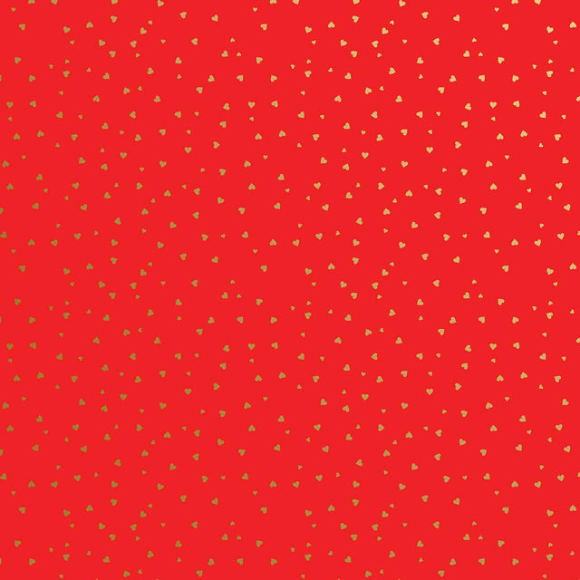 Gold Red Hearts Love Gift Wrap by Present Paper - Vysn