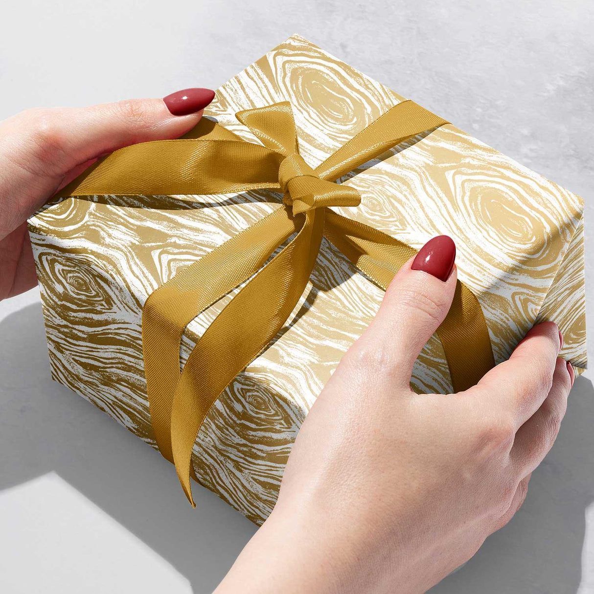 Gold Wood Grain Gift Wrap by Present Paper - Vysn