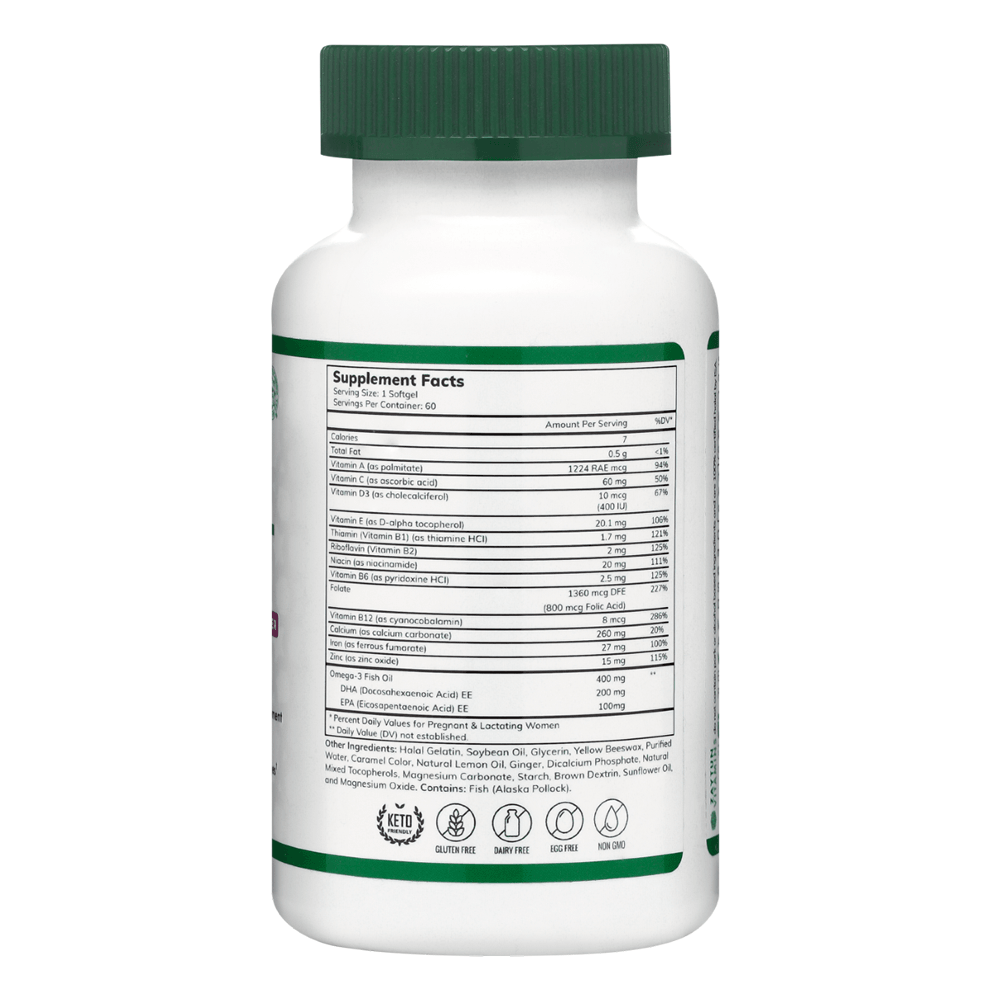 Halal Prenatal + DHA Multivitamin Softgels by Zaytun Vitamins - Vysn