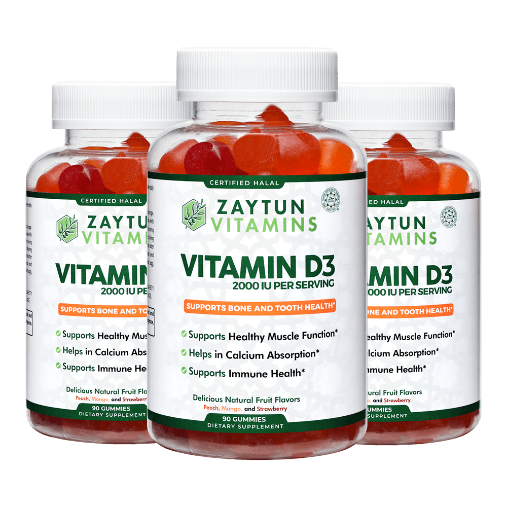 Halal Vitamin D3 2000IU Gummies (3Pack) by Zaytun Vitamins - Vysn