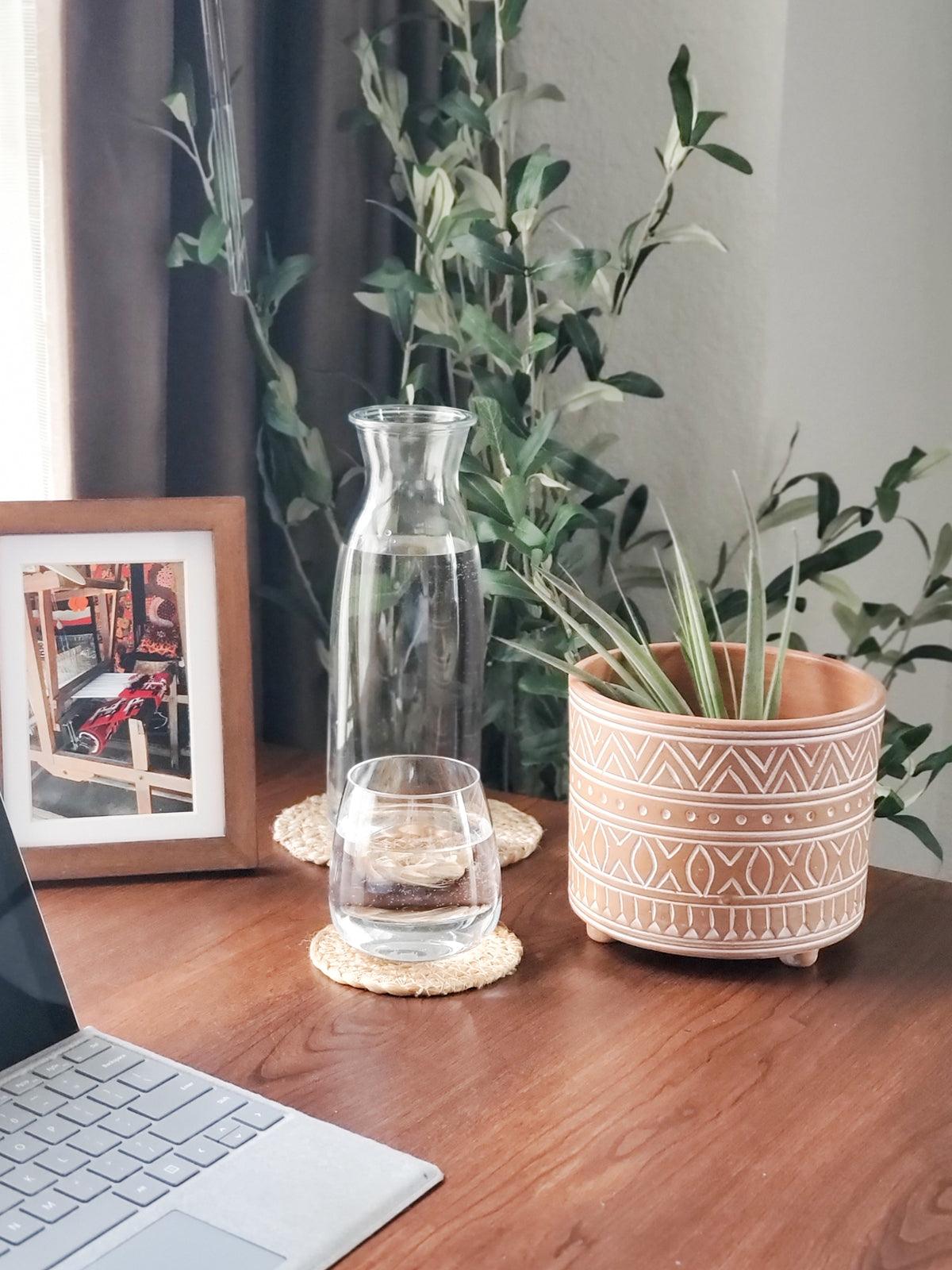 Hand Etched Terracotta Pot - Small by KORISSA - Vysn