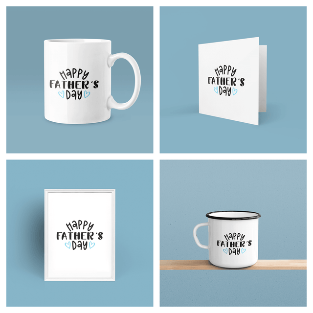 Happy Father's Day Blue Hearts Fathers Day Collection by WinsterCreations™ Official Store - Vysn