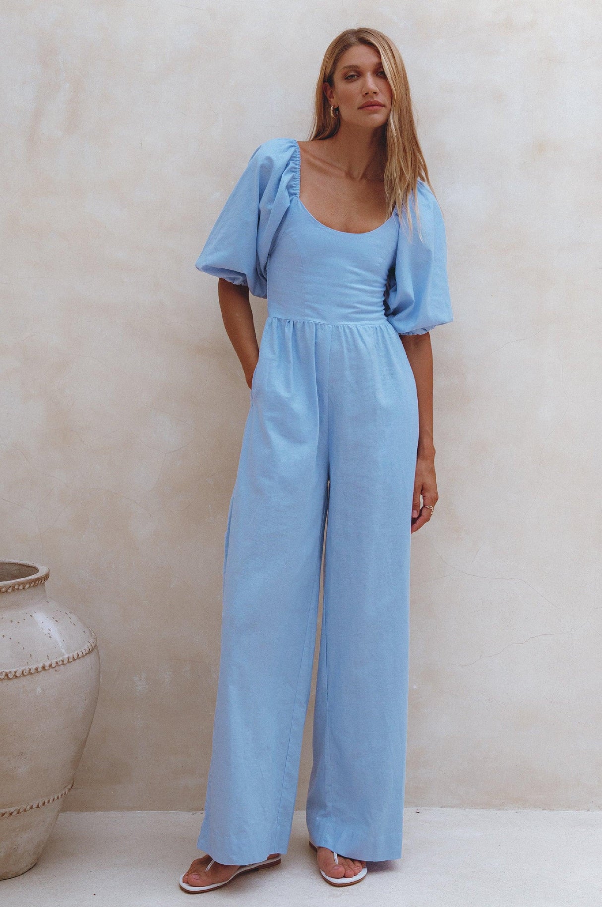 Heaven Bay Linen Jumpsuit by ELF - Vysn