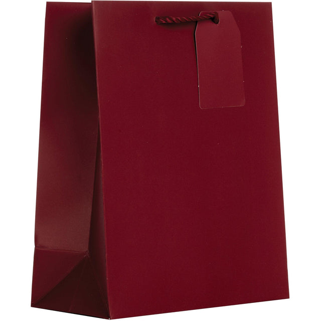 Heavyweight Solid Small Gift Bags, Burgundy by Present Paper - Vysn