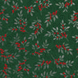 Holiday Floral Green Christmas Gift Wrap by Present Paper - Vysn