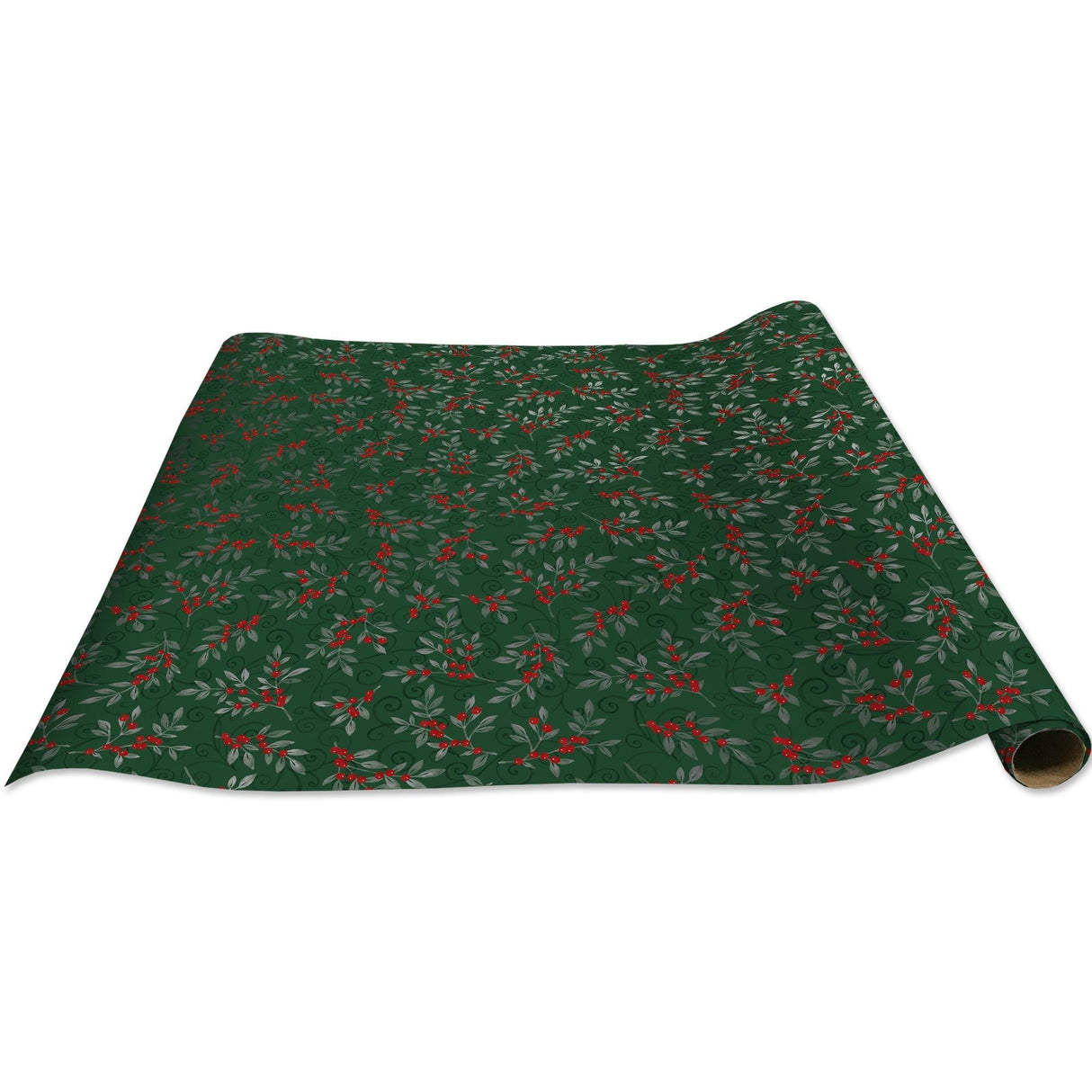 Holiday Floral Green Christmas Gift Wrap by Present Paper - Vysn