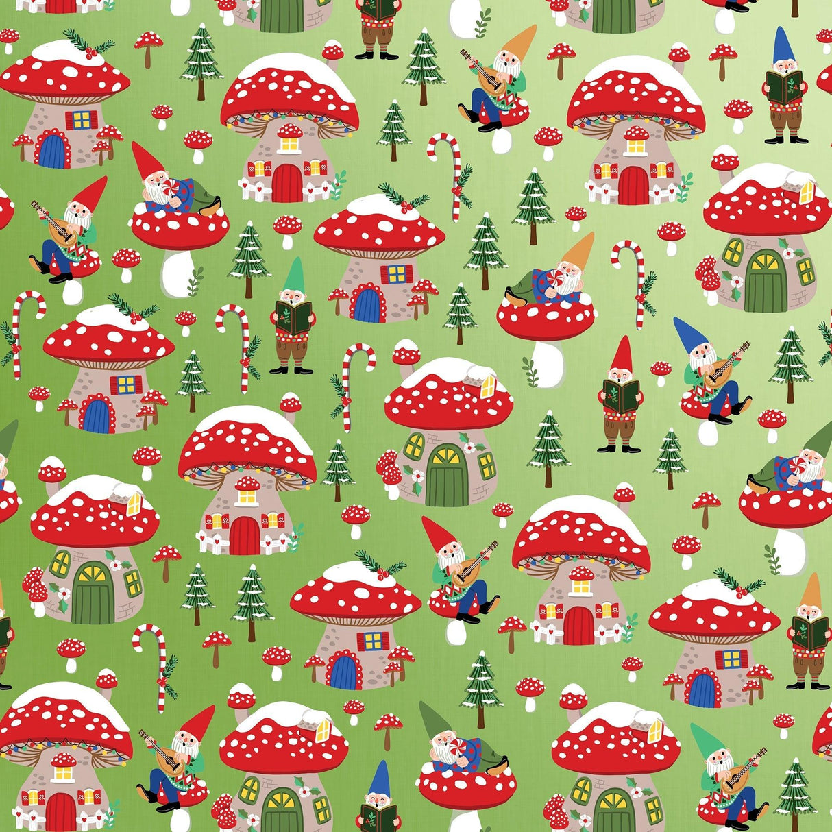 Holiday Gnomes Christmas Gift Wrap by Present Paper - Vysn