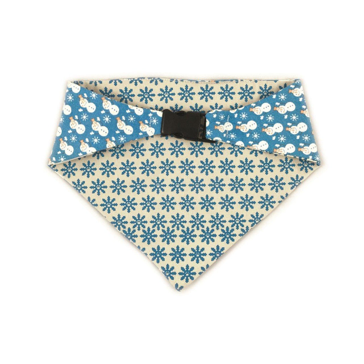 Holiday Snowmen Reversible Dog Bandana by Uptown Pups - Vysn