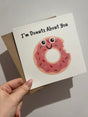 I'm Donuts About You Valentines Day Funny Humorous Hammered Card & Envelope by WinsterCreations™ Official Store - Vysn