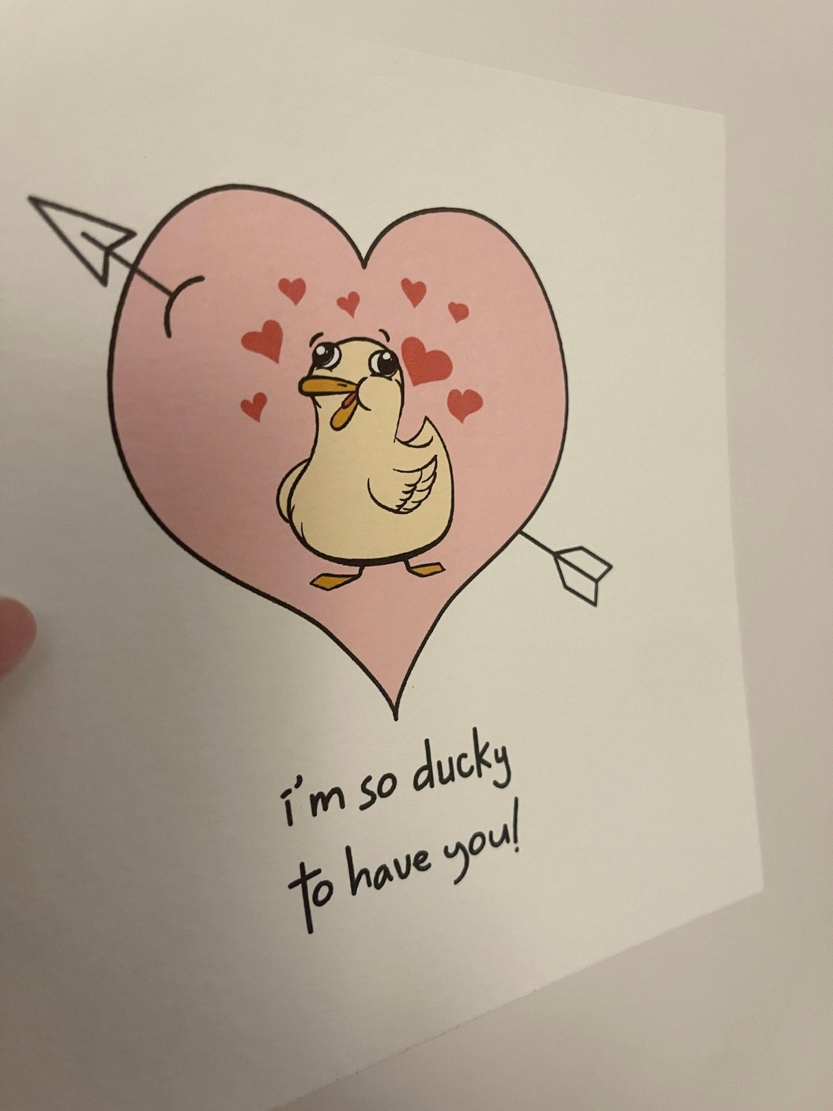 I'm So Ducky To Have You! Valentines Day Funny Humorous Hammered Card & Envelope by WinsterCreations™ Official Store - Vysn