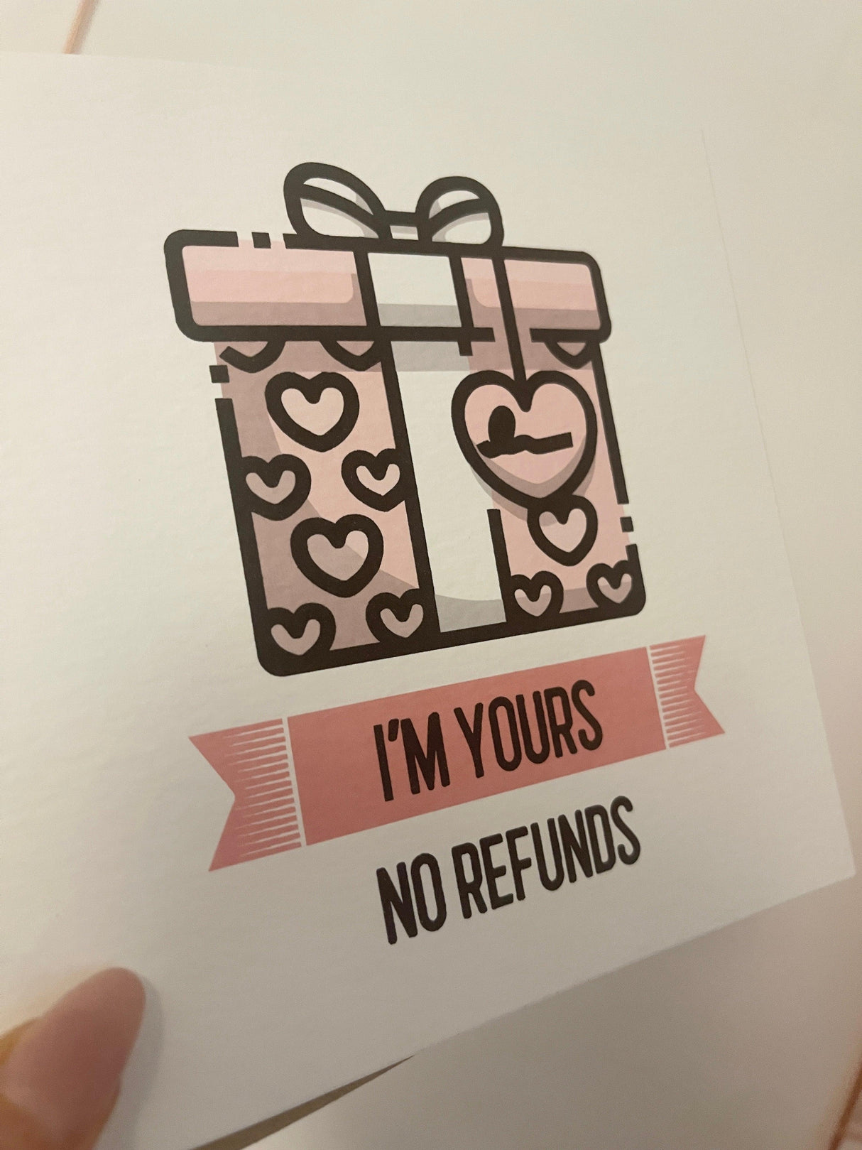 I'm Yours No Refunds Valentines Day Funny Humorous Hammered Card & Envelope by WinsterCreations™ Official Store - Vysn