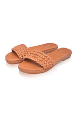 Iris Braided Leather Slides by ELF - Vysn