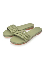 Iris Braided Leather Slides by ELF - Vysn