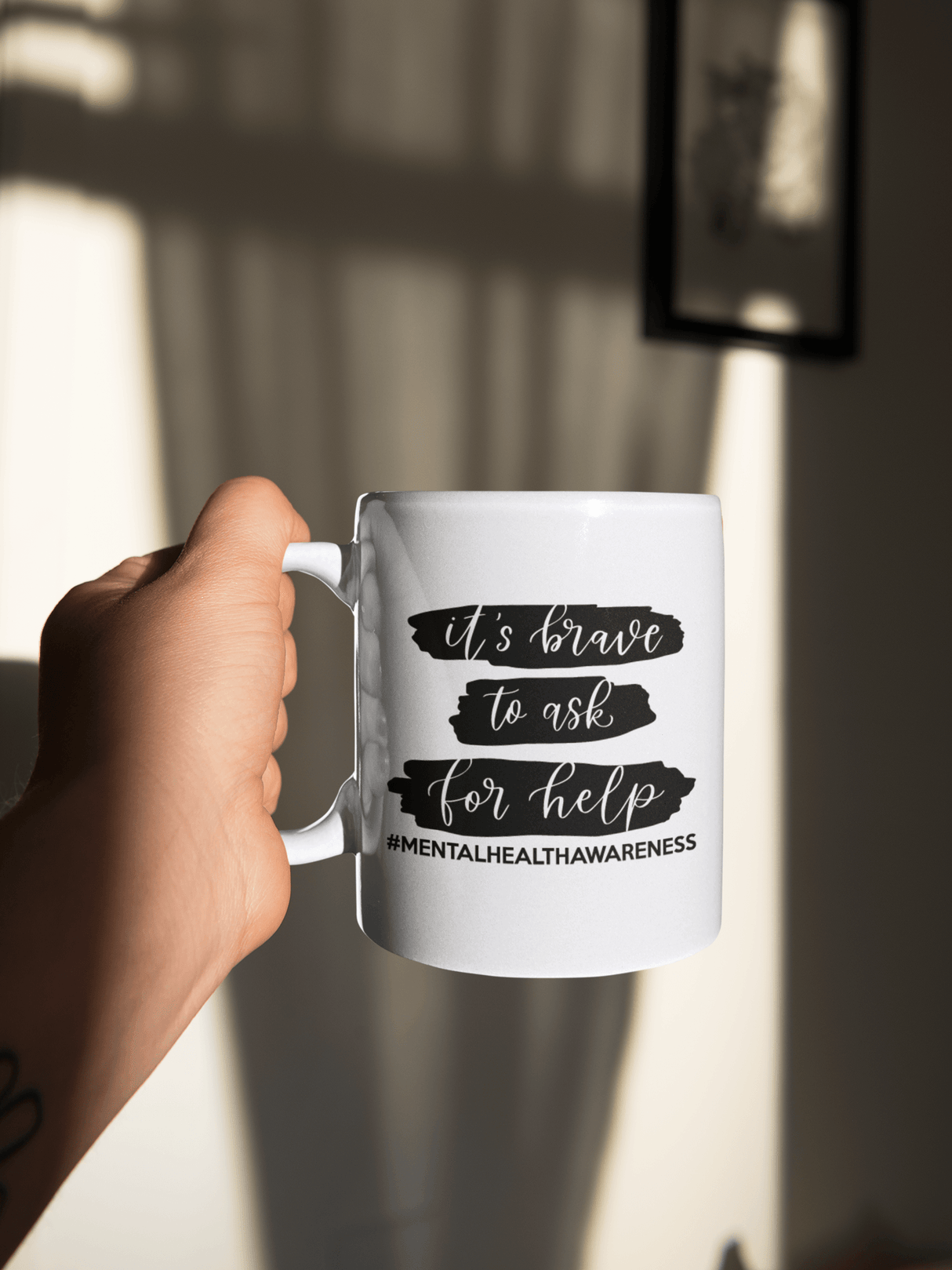 Its Brave To Ask For Help Mental Health Awareness Mug by WinsterCreations™ Official Store - Vysn