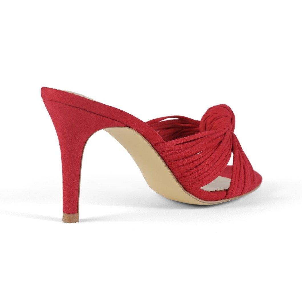 JANE in red vegan suede by Allegra James - Vysn