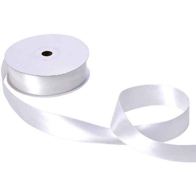 Jillson & Roberts Double-Faced Satin Ribbon, 1 1/2" Wide x 50 Yards, White by Present Paper - Vysn