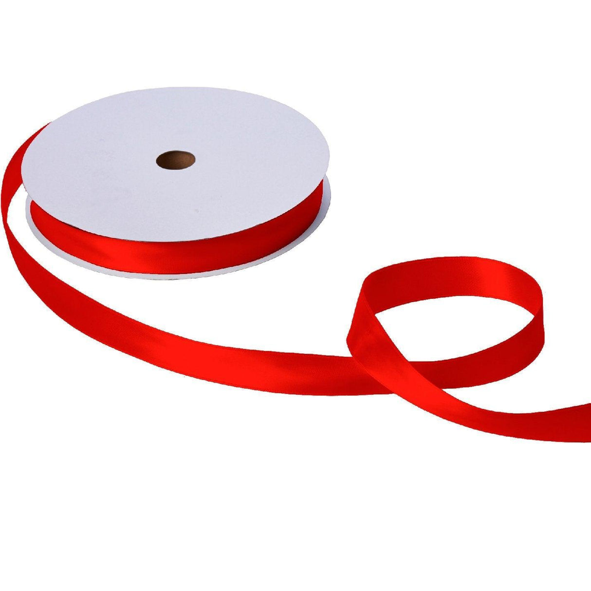 Jillson & Roberts Double-Faced Satin Ribbon, 1" Wide x 100 Yards, Red by Present Paper - Vysn