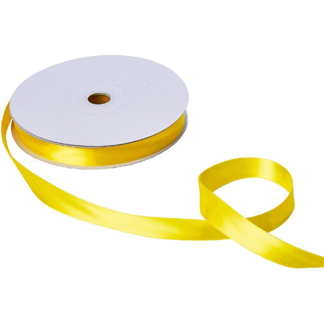 Jillson & Roberts Double-Faced Satin Ribbon, 1" Wide x 100 Yards, Yellow by Present Paper - Vysn