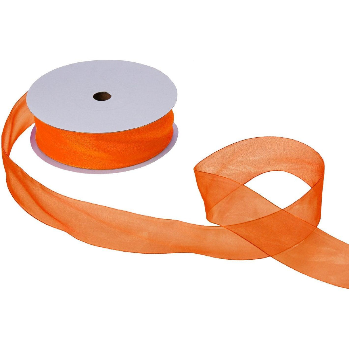 Jillson & Roberts Organdy Sheer Ribbon, 1 1/2" Wide x 100 Yards, Orange by Present Paper - Vysn