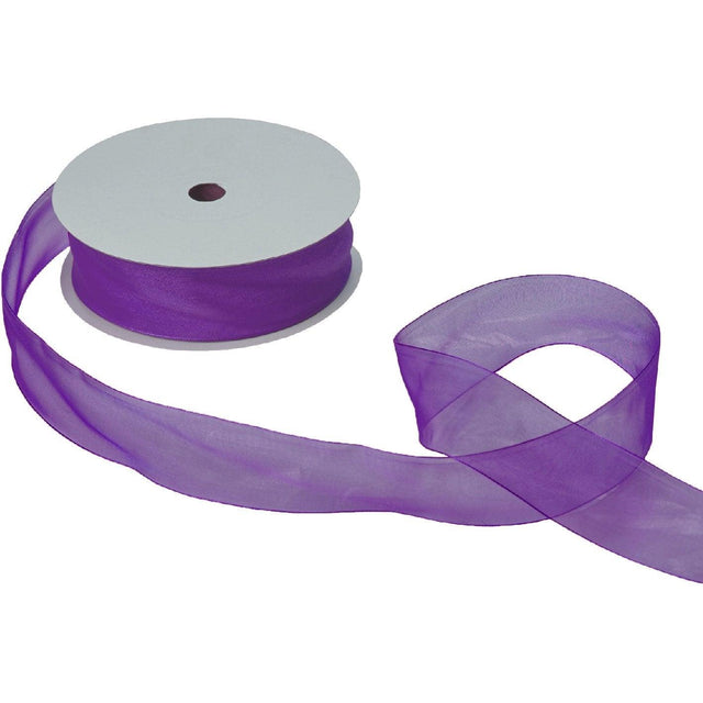 Jillson & Roberts Organdy Sheer Ribbon, 1 1/2" Wide x 100 Yards, Purple by Present Paper - Vysn