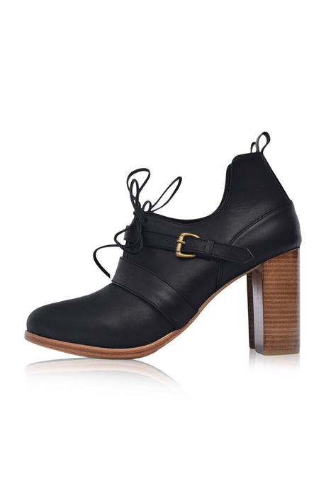 Josephine Lace up Leather Heels by ELF - Vysn