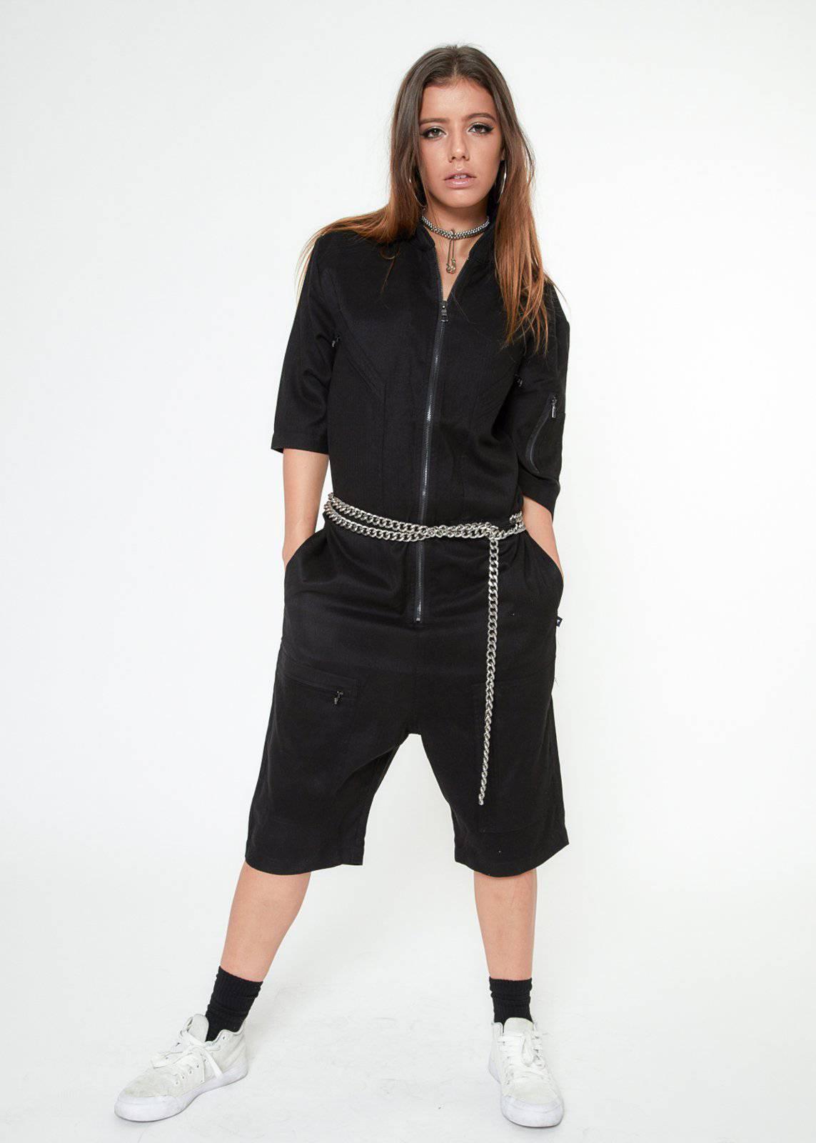 Konus Unisex Short Sleeve Overall In Black by Shop at Konus - Vysn