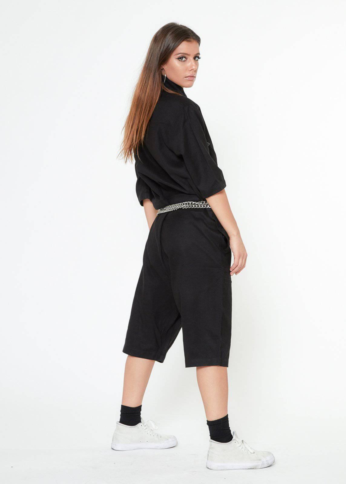 Konus Unisex Short Sleeve Overall In Black by Shop at Konus - Vysn