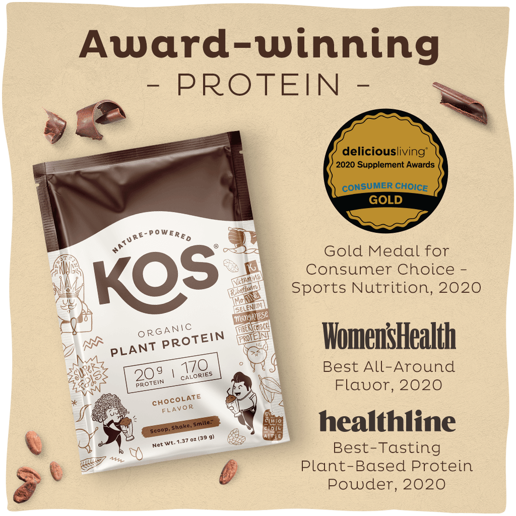 KOS Organic Plant Protein, Chocolate, Single Serving by KOS.com - Vysn