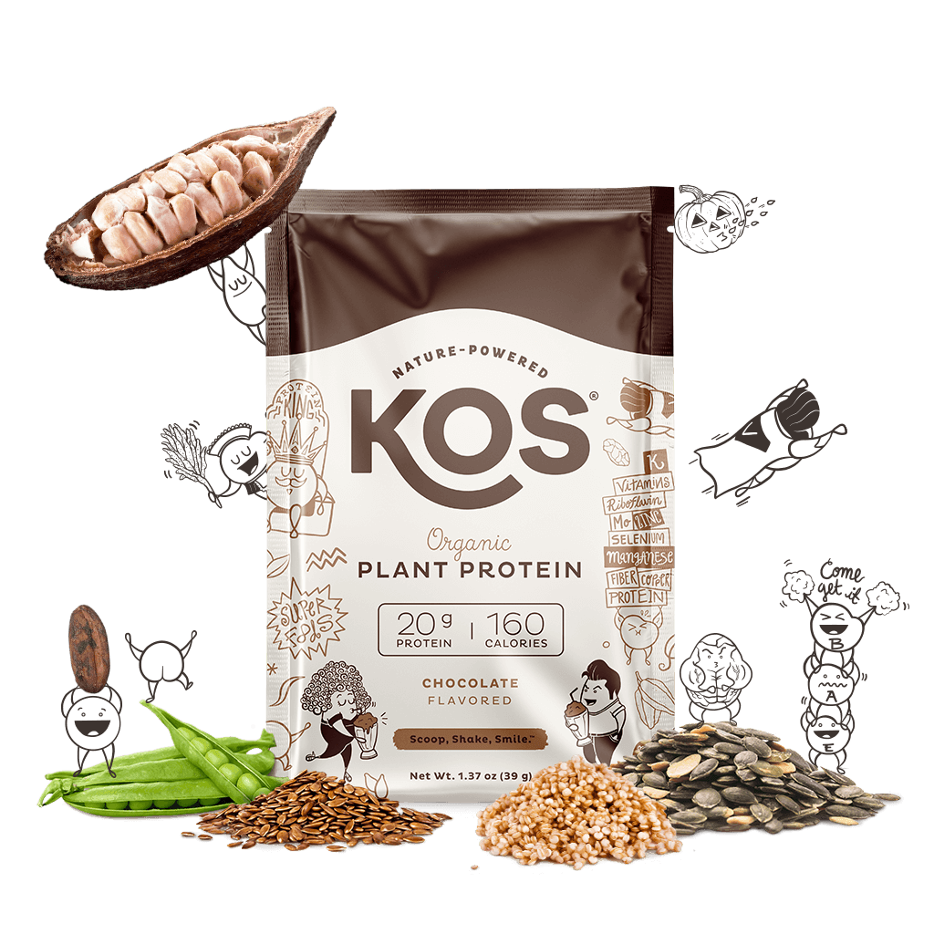 KOS Organic Plant Protein, Chocolate, Single Serving by KOS.com - Vysn