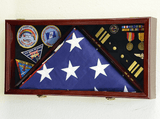 Large Flag & Medals Military Pins Patches Insignia Holds up to 5x9 Flag Display Case Frame by The Military Gift Store - Vysn