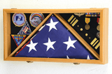 Large Flag & Medals Military Pins Patches Insignia Holds up to 5x9 Flag Display Case Frame by The Military Gift Store - Vysn