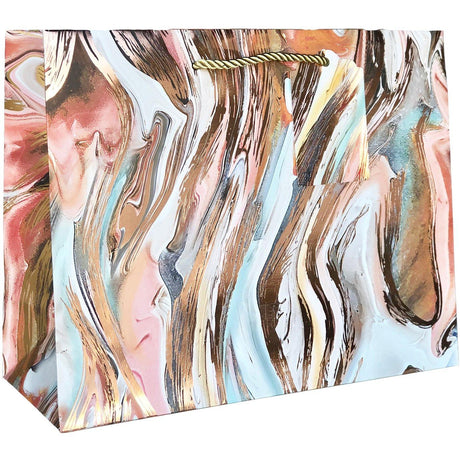 Large Matte Gift Bags with Foil, Bronze Marbleized by Present Paper - Vysn