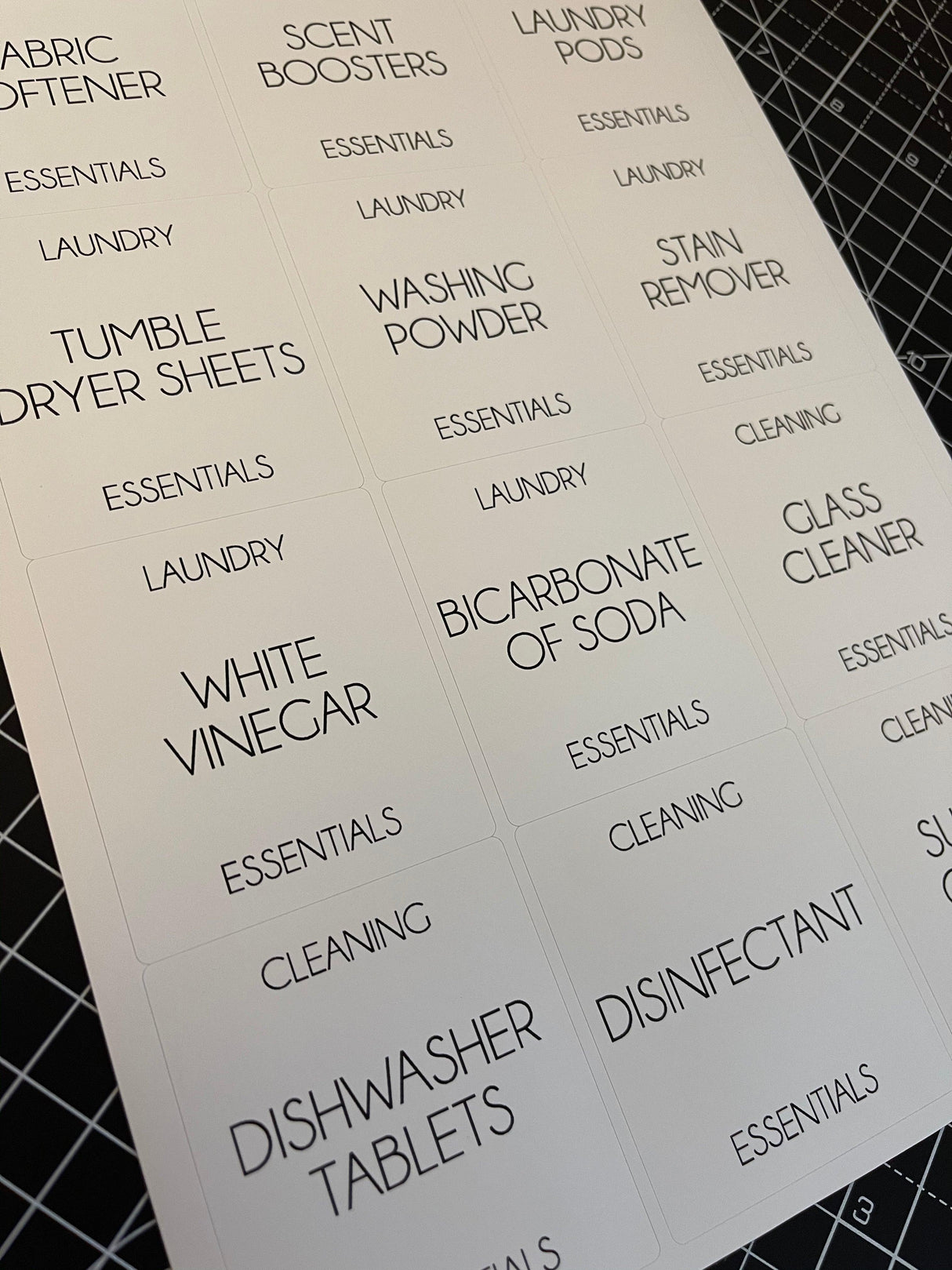 Laundry & Cleaning Waterproof White Sticker Bundle Fine Font - 6.35cm x 7.2cm / 12 Labels by WinsterCreations™ Official Store - Vysn