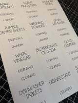 Laundry & Cleaning Waterproof White Sticker Bundle Fine Font - 6.35cm x 7.2cm / 12 Labels by WinsterCreations™ Official Store - Vysn