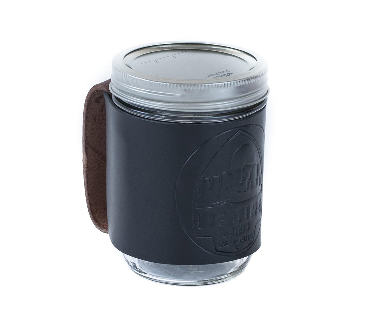 Leather Mason Jar Coozie by Lifetime Leather Co - Vysn