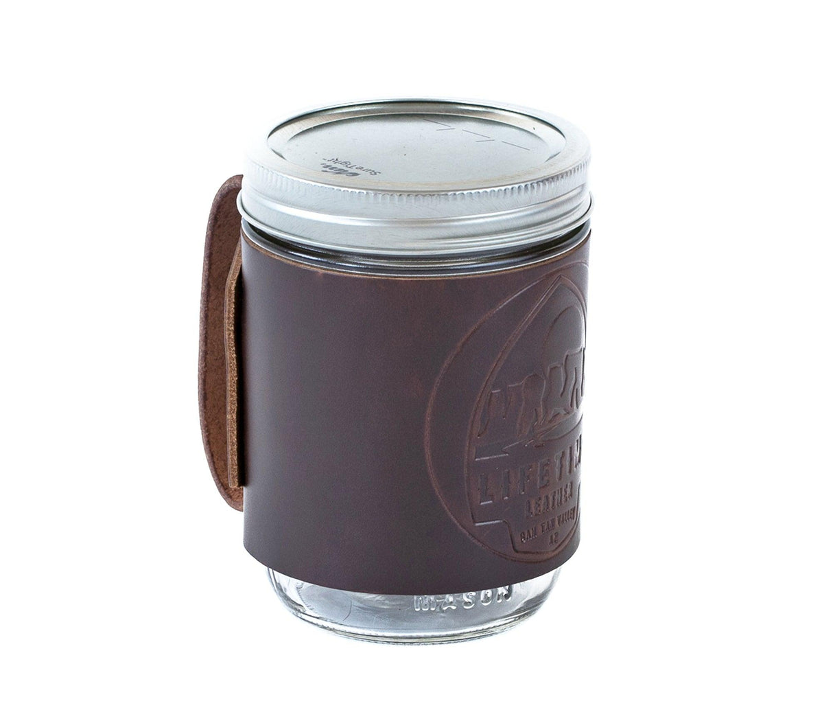 Leather Mason Jar Coozie by Lifetime Leather Co - Vysn