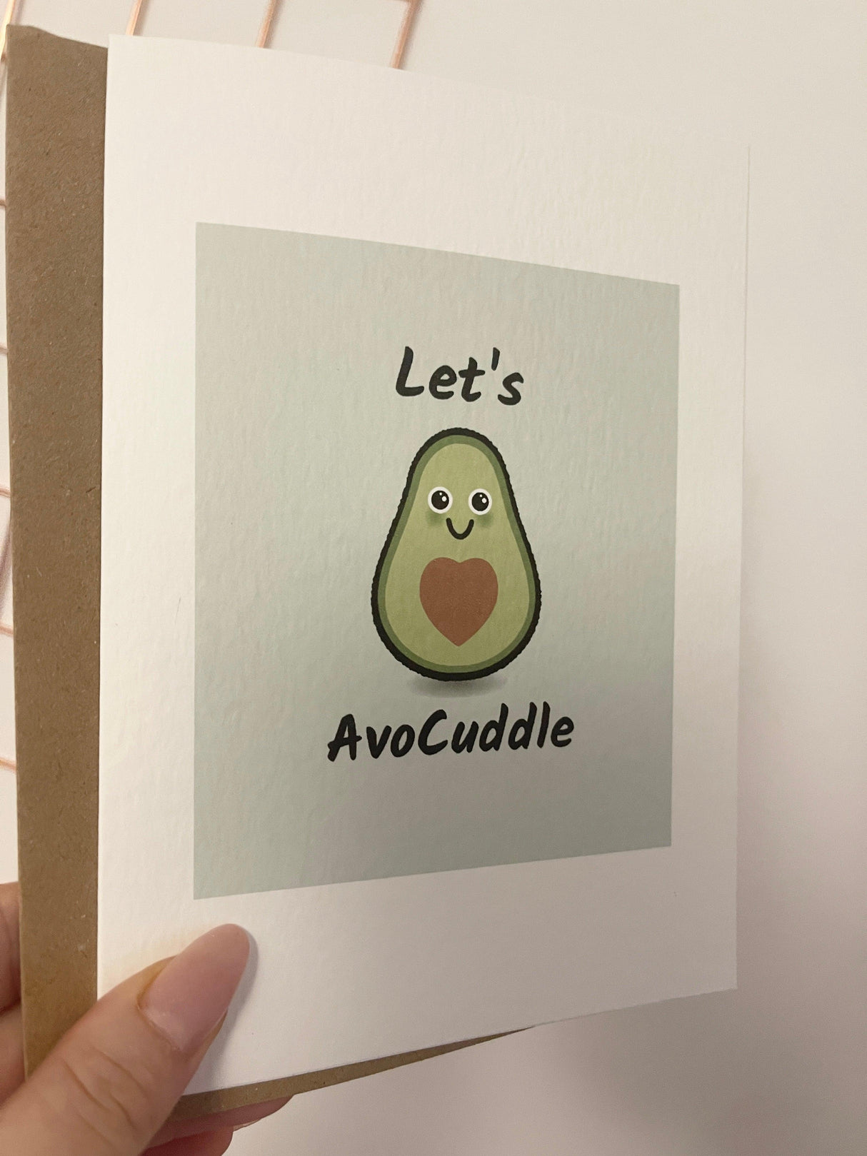 Let's Avocuddle Valentines Day Funny Humorous Hammered Card & Envelope by WinsterCreations™ Official Store - Vysn