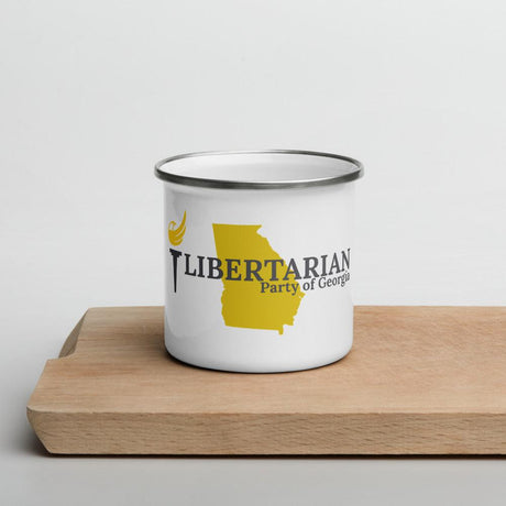 Libertarian party of Georgia Enamel Mug by Proud Libertarian - Vysn