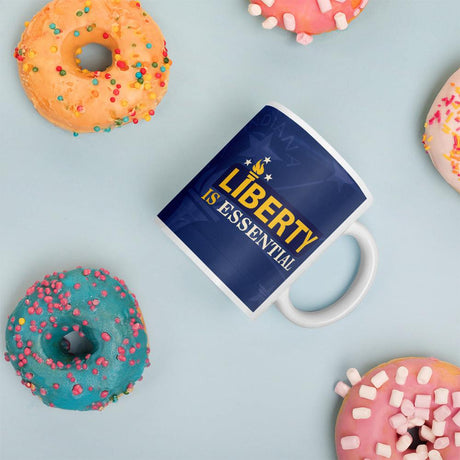 Liberty is Essential White glossy mug by Proud Libertarian - Vysn