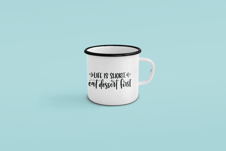 Life Is Short Eat Dessert First Kitchen Mug by WinsterCreations™ Official Store - Vysn