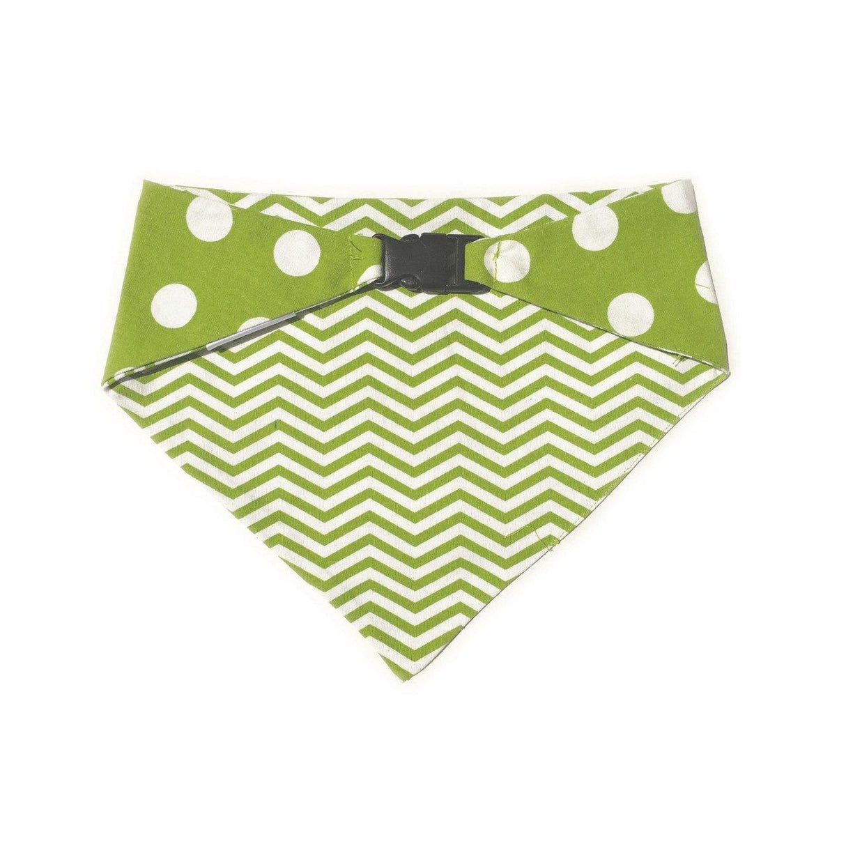 Lime Green Chevron Reversible Dog Bandana by Uptown Pups - Vysn