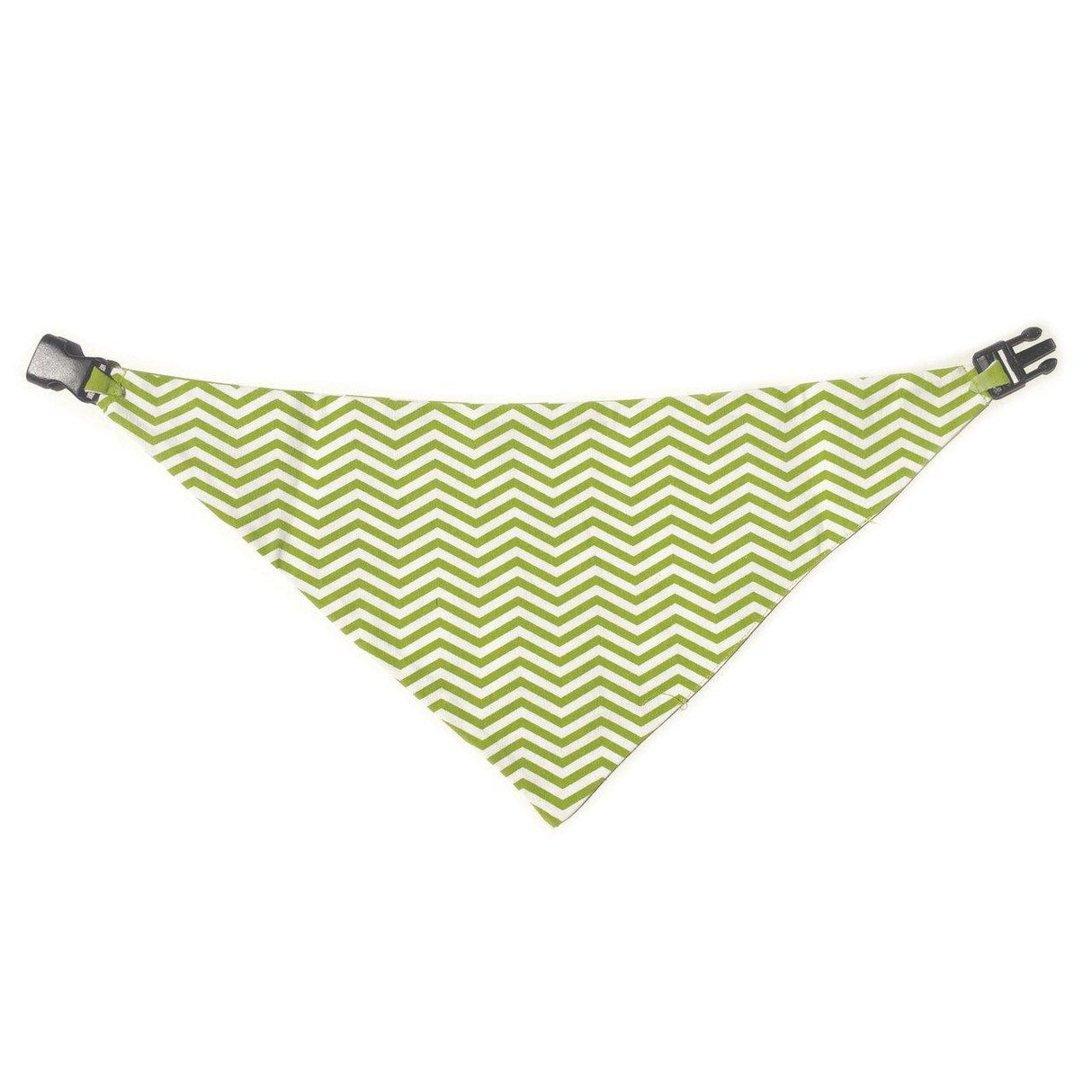 Lime Green Chevron Reversible Dog Bandana by Uptown Pups - Vysn