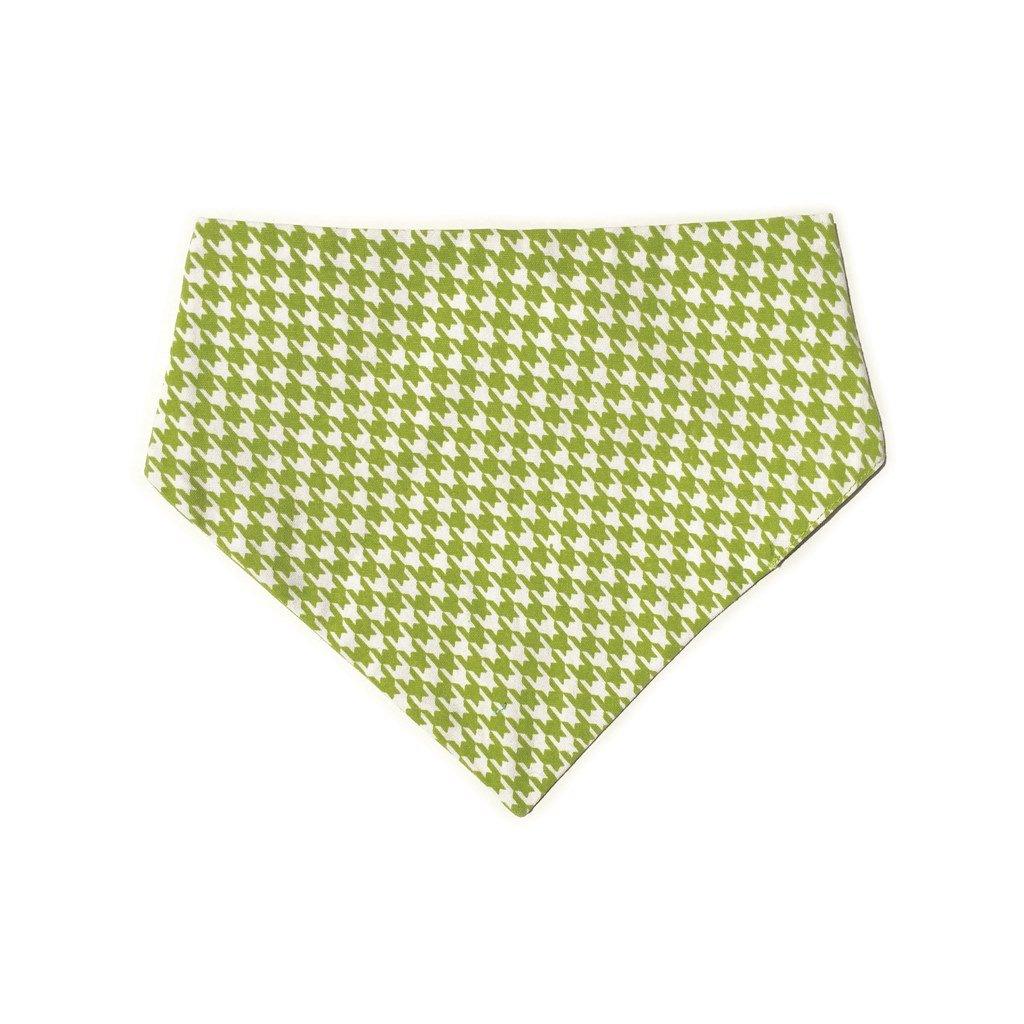 Lime Green Houndstooth Reversible Dog Bandana by Uptown Pups - Vysn