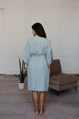 Linen bathrobe Midnight by AmourLinen - Vysn