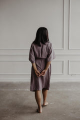 Linen bathrobe Midnight by AmourLinen - Vysn