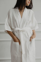 Linen bathrobe Midnight by AmourLinen - Vysn