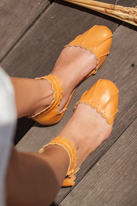 Love Bird Leather Flats by ELF - Vysn