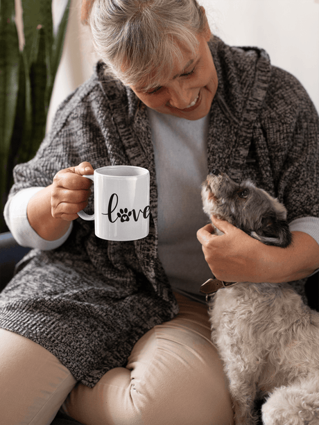 Love Paw Heart Dog Mom Mug by WinsterCreations™ Official Store - Vysn